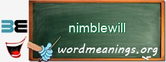 WordMeaning blackboard for nimblewill